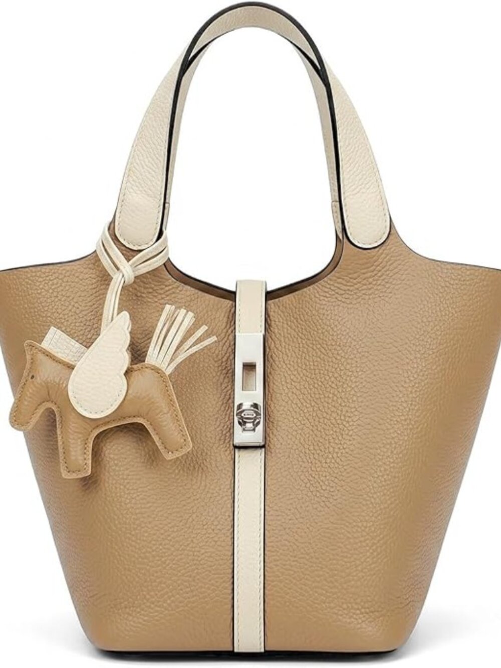 Women's Vegan Leather Tote Bag, Bucket Bag, Top Handle Handbag, Shoulder Bag